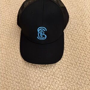 Black Cap with Blue Logo